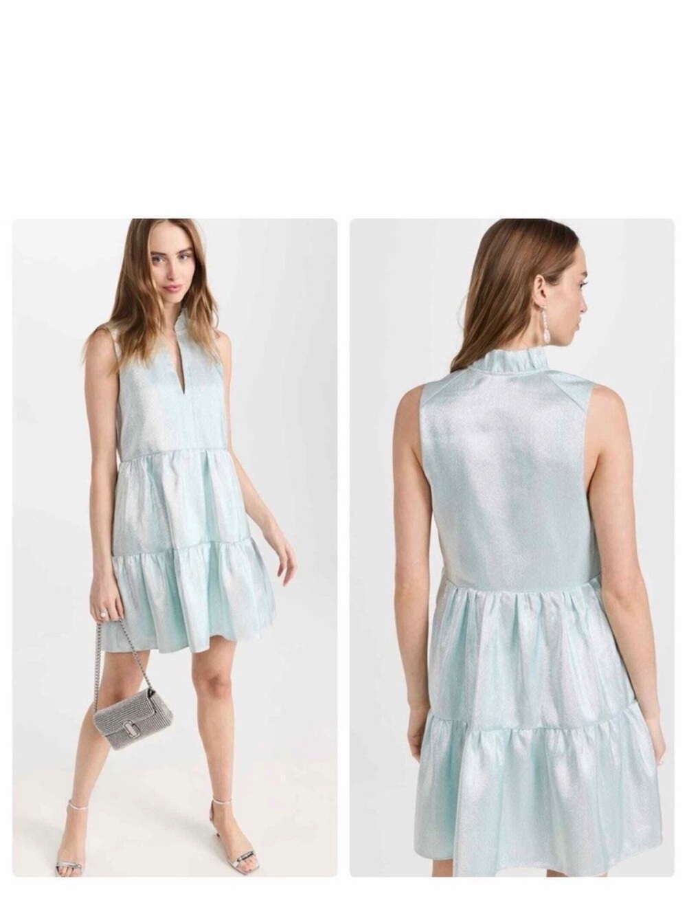 Amanda Uprichard Connolly perfect con light blue shimmer metallic smoke pet free